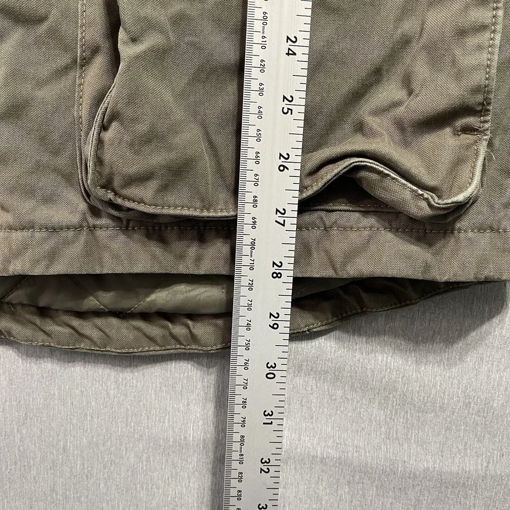 Gap Mens Jacket M Olive Green Sherpa Lined Hooded Utility Parka Canvas Military